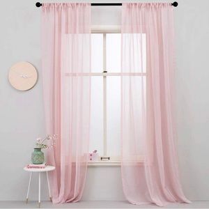 Sheer Panel Pink Rod Pocket Size Approximately 54” X 95”